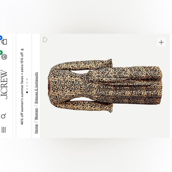 J. Crew Long-sleeve pleated dress in leopard - 2 - NWT - Picture 4 of 4